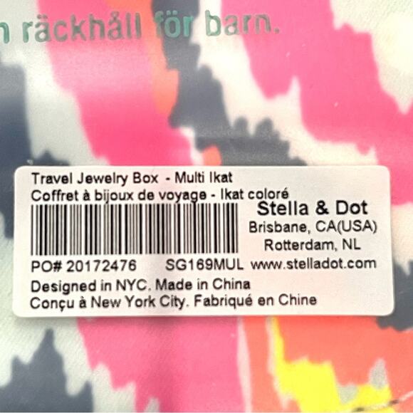 Stella & Dot Travel Jewelry Case Multi Ikat - New in Original Packaging - Picture 13 of 14